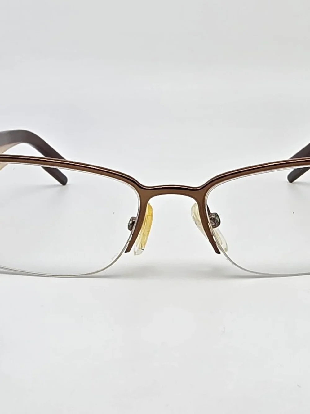 Escada VES 617SN Col. 0R80 Bronze Cream Semi Rimless Eyeglasses Frame Italy 52mm